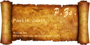 Pavlik Zsolt névjegykártya